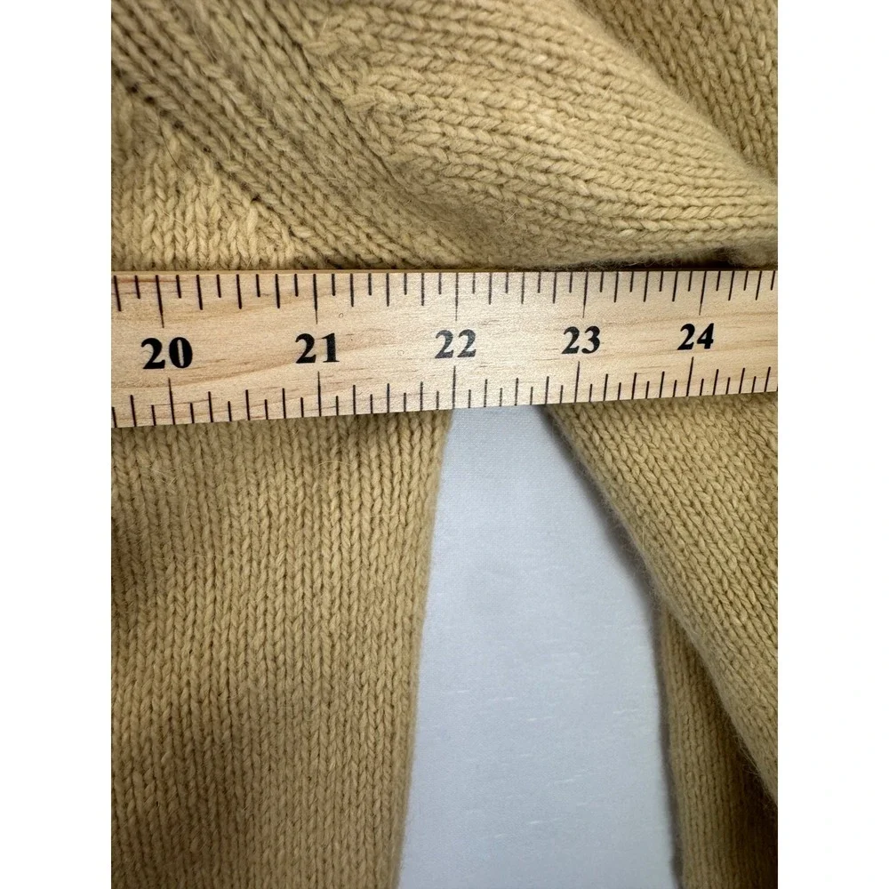 VTG Damon Cardigan sz M Wool Angora Blend Cable Knit Made in Italy preppy